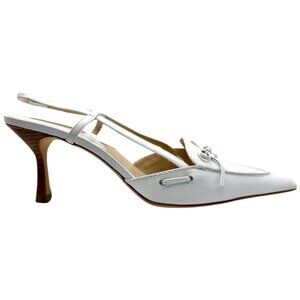 Michael Kors White Leather Slingback Pumps – Size 6M – Made in Italy